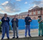 Salford Royal Hospital applause and protest 